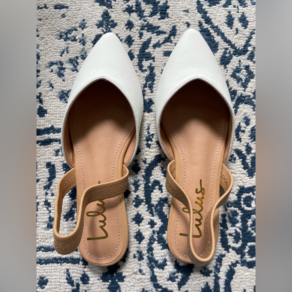 Lulu's White Women's Slingback Flats